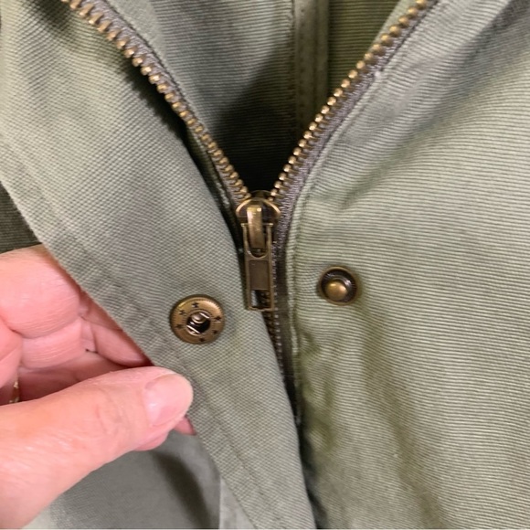 Forever 21 Women's Army Green Cotton Jacket with Draw String Waist 2 pockets SM - Picture 12 of 12